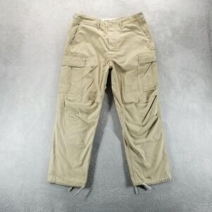 American Eagle Pants Mens 32 Beige AE77‎ Cargo Paratrooper Ankle Tie Military
